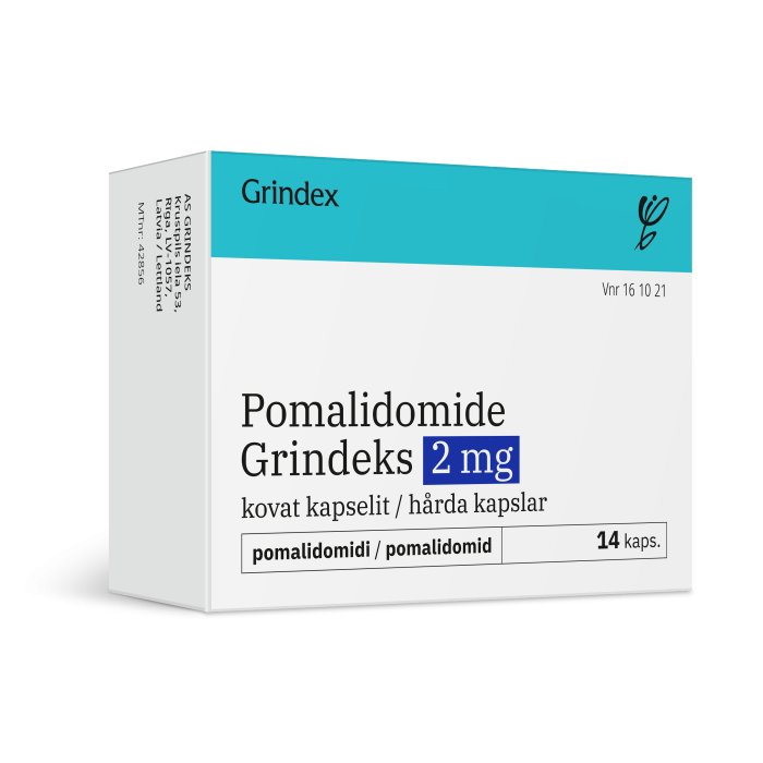 POMALIDOMIDE GRINDEKS kapseli, kova 2 mg 14 fol