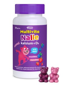 Multivita Nalle Kalsium + D3 100 mg/5 mikrog 50 tabl