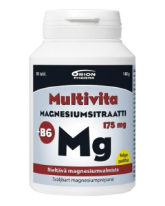 Multivita Magnesiumsitraatti + B6 175 mg nieltävä tabletti 80 kpl