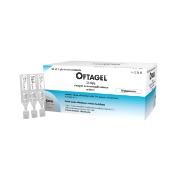 OFTAGEL 2,5 mg/g silmägeeli, kerta-annospakkaus 120x0,5 g