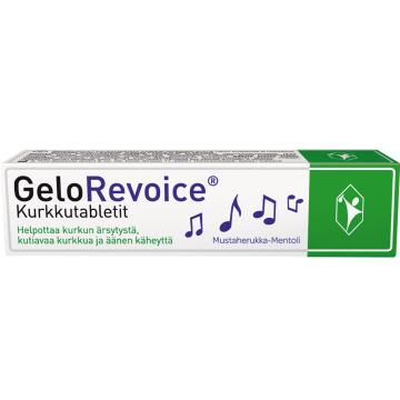 GeloRevoice Kurkkutabletti Mustaherukka-Mentoli 20 tabl