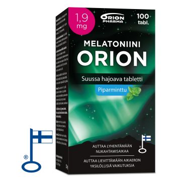 Melatoniini Orion 1,9 mg piparminttu suussa hajoava 100 tabl