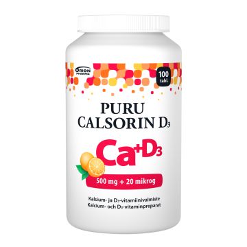 Puru Calsorin D3 500 mg + 20 mikrog 100 purutabl