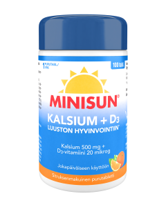 Minisun Kalsium 500 mg + D-vitamiini 20 mikrog 100 purutabl