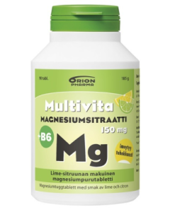 Multivita Magnesiumsitraatti +B6 lime-sitruuna 150 mg 90 purutabl