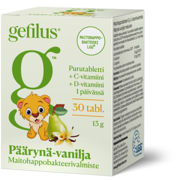 Gefilus + D Päärynä Puru tabl 30 kpl