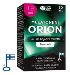 MELATONIINI ORION 1,9 MG SUUSSA HAJOAVA 30 TABL