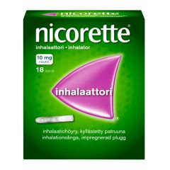 NICORETTE INHALAATTORI inhalaatiohöyry, kyllästetty patruuna 10 mg 18 fol
